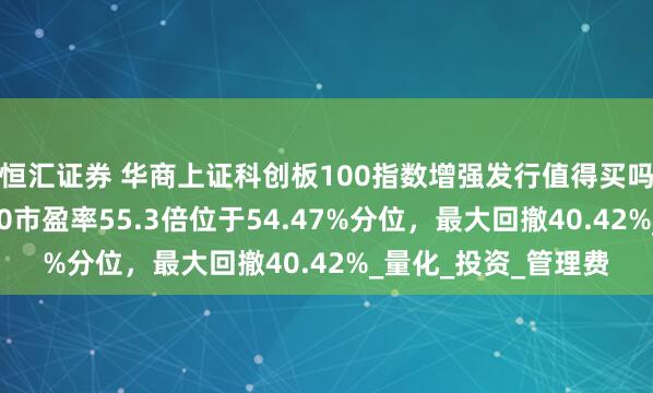 恒汇证券 华商上证科创板100指数增强发行值得买吗？跟踪指数科创100市盈率55.3倍位于54.47%分位，最大回撤40.42%_量化_投资_管理费
