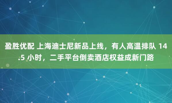 盈胜优配 上海迪士尼新品上线，有人高温排队 14.5 小时，二手平台倒卖酒店权益成新门路