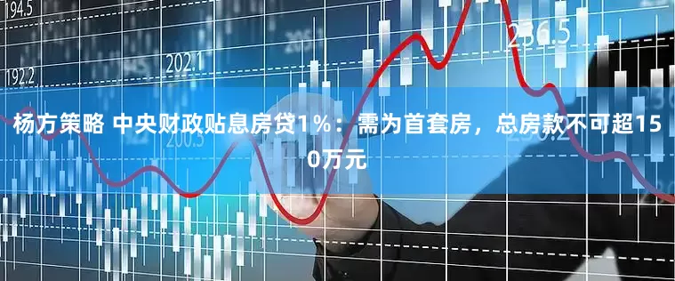 杨方策略 中央财政贴息房贷1％：需为首套房，总房款不可超150万元